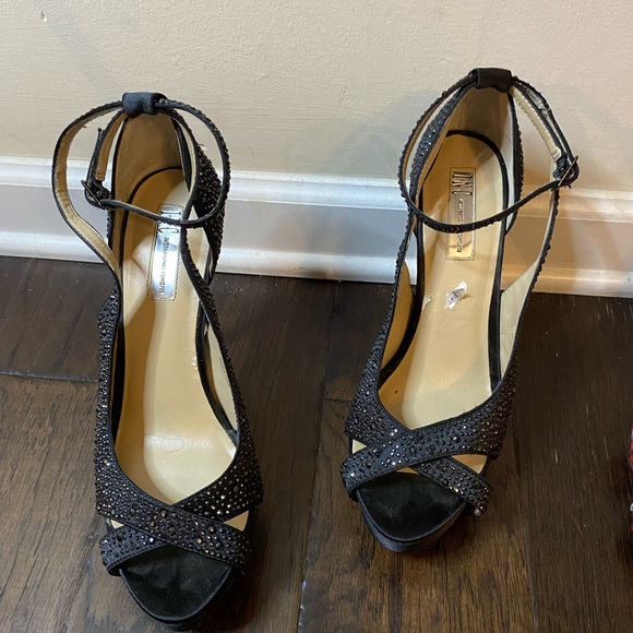Women INC Rhinestone style Black Formal Heel Size 10 - Picture 2 of 14